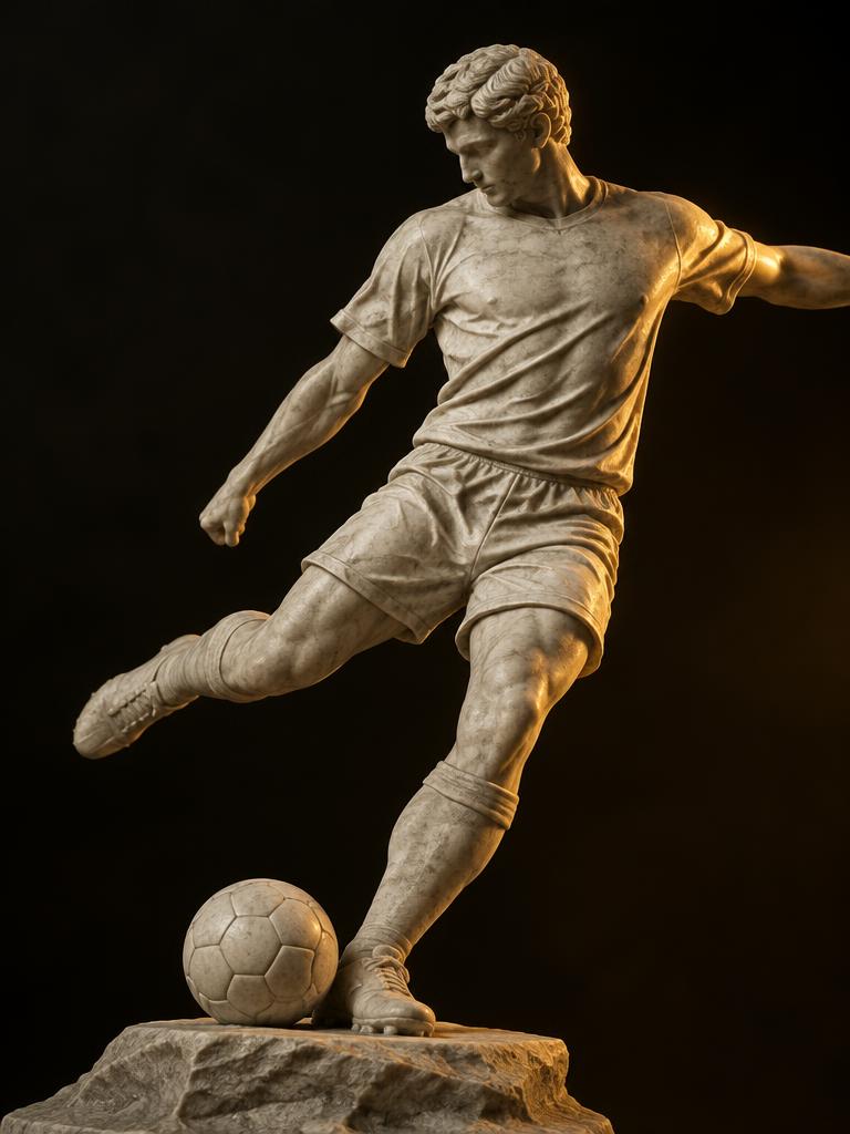 Pelé cast in stone